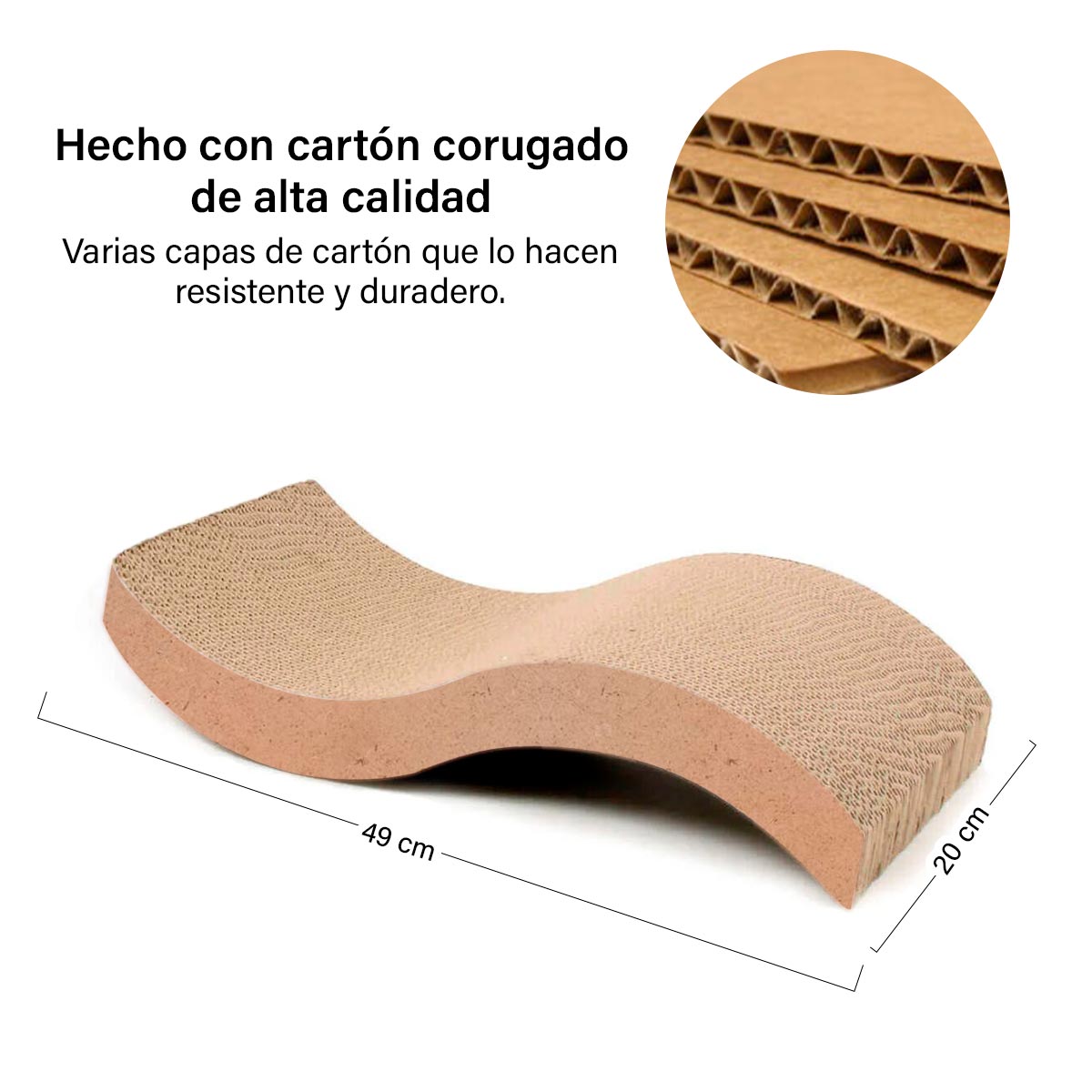 Rascador Gatos Anti Estrés Cartón Corrugado MCTK01- Ms - Imagen 5